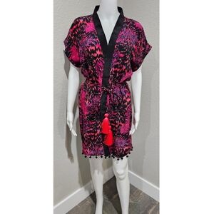 Matthew Williamson silk satiny swim cover robe